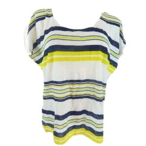 Soft Joie Striped Linen Scoop Neck Tee